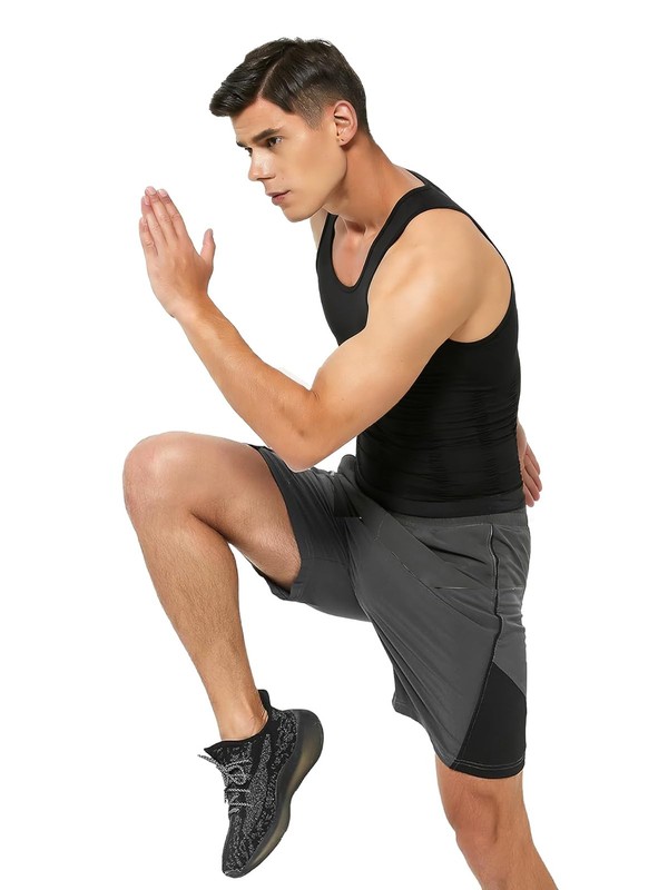 NIEEHBEGST 1 Pack Black Men Compression Tank Top Slimming Body Shaper Shirt T... gallery
