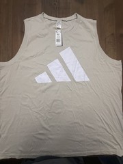 Adidas Tank Top Mens 4XLT Beige