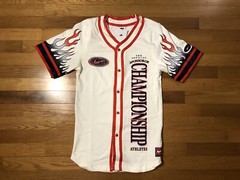 New M Nike Americana Flames Baseball Jersey Button Up Shirt White DV9642-133 Men
