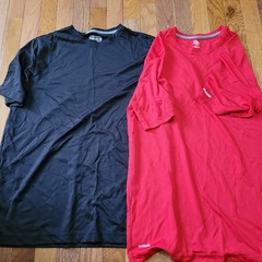 Men’s Red And Black Plain Tees Both Size M