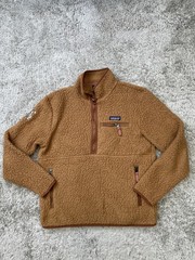 Patagonia Fleece Pullover Mens Small Bear Brown Retro Pile 1/4 Zip Sherpa 22835