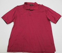 TASSO ELBA GOLF Men’s Size M 100% Cotton Golf Pink Striped Polo Shirt