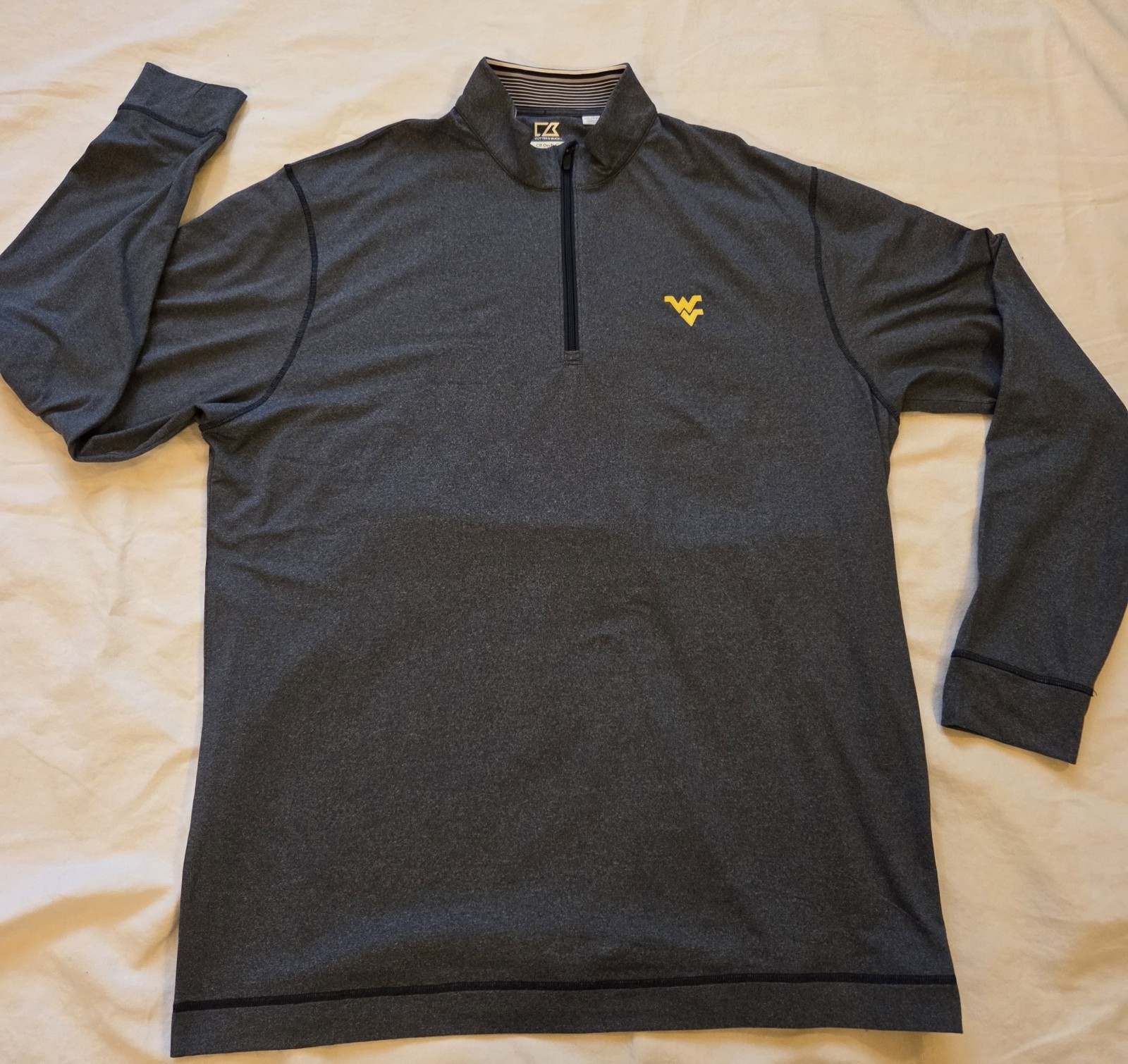 Cutter & Buck CB DryTec West Virginia Mountaineers 1/4 Zip Pullover Men's XXL... gallery