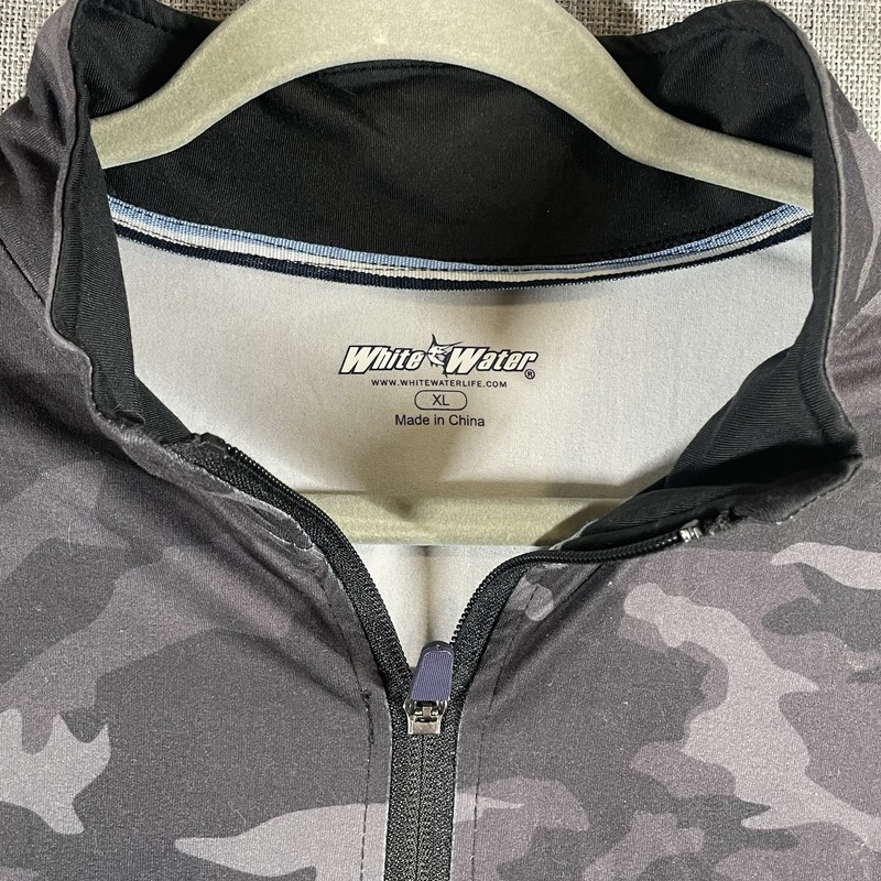 White Water Life Camo Fishing 1/4 zip New Harbor Performance Pullover XL S27 gallery