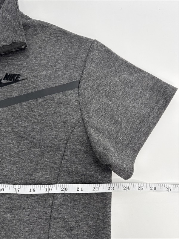 Nike Fleece Full Zip Short Sleeve Jacket Men L Gray Training Gym gallery