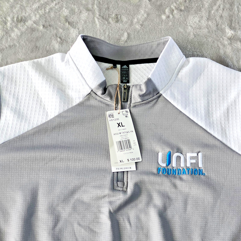 NWT! A532 | Adidas Men's Textured Mixed Media 1/4 Zip Pullover UNFI Foundation gallery
