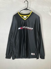 Tommy Hilfiger Athletics Shirt Mens XL Black Long Sleeve V-Neck Athletic Jersey