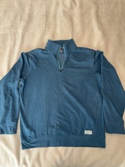 Eddie Bauer Green Half Zip Pullover Mock Neck Sweatshirt Sweater Medium NWT