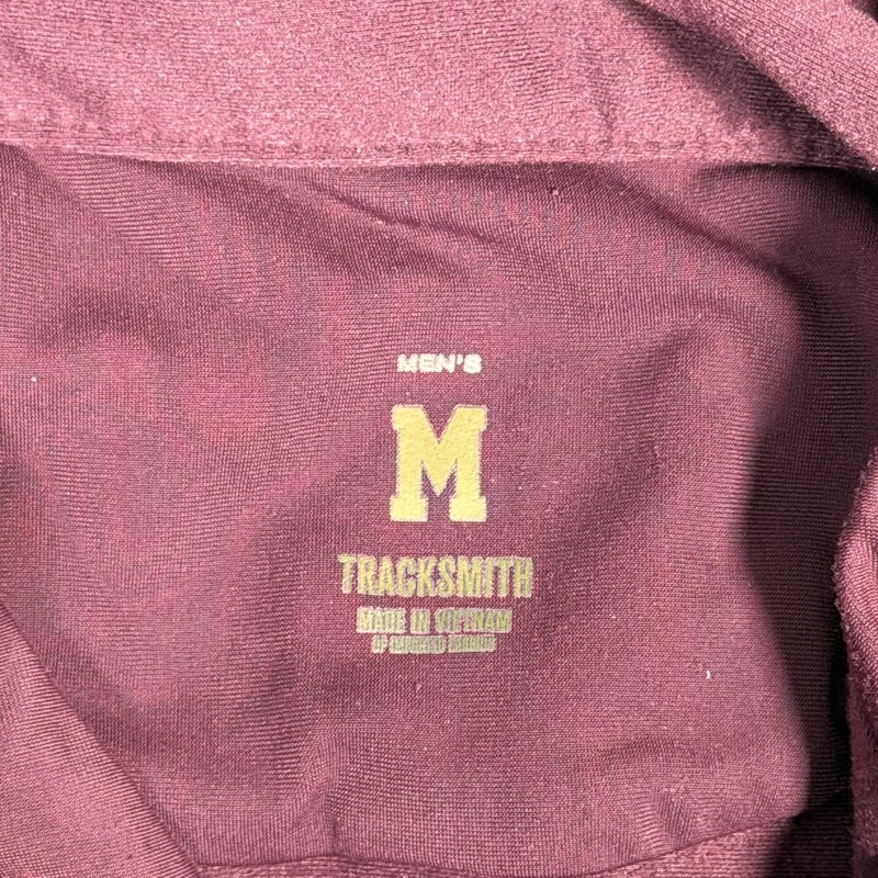 Tracksmith Shirt Mens Medium Maroon Red 1/4 Zip Pullover Performance Stretch * gallery