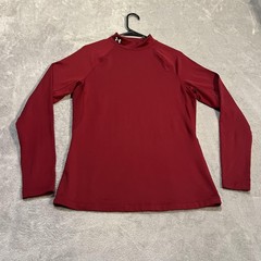 Under Armour ColdGear Mock Shirt Mens XL Red Long Sleeve Thermal Base Layer