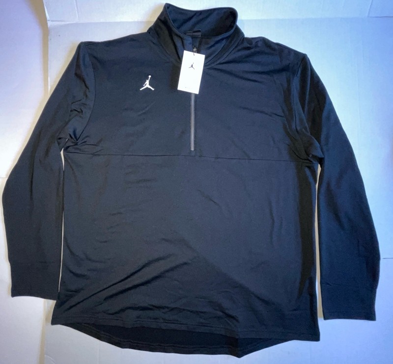 NWT Nike Air Jordan Half-Zip Long Sleeve Men's Size 2XL Black Top Shirt M53045 gallery