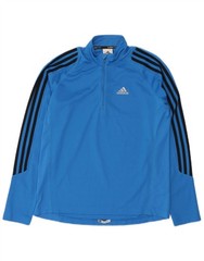 Adidas Mens Climacool Zip Neck Pullover Tracksuit Top Small Blue Polyester EA12