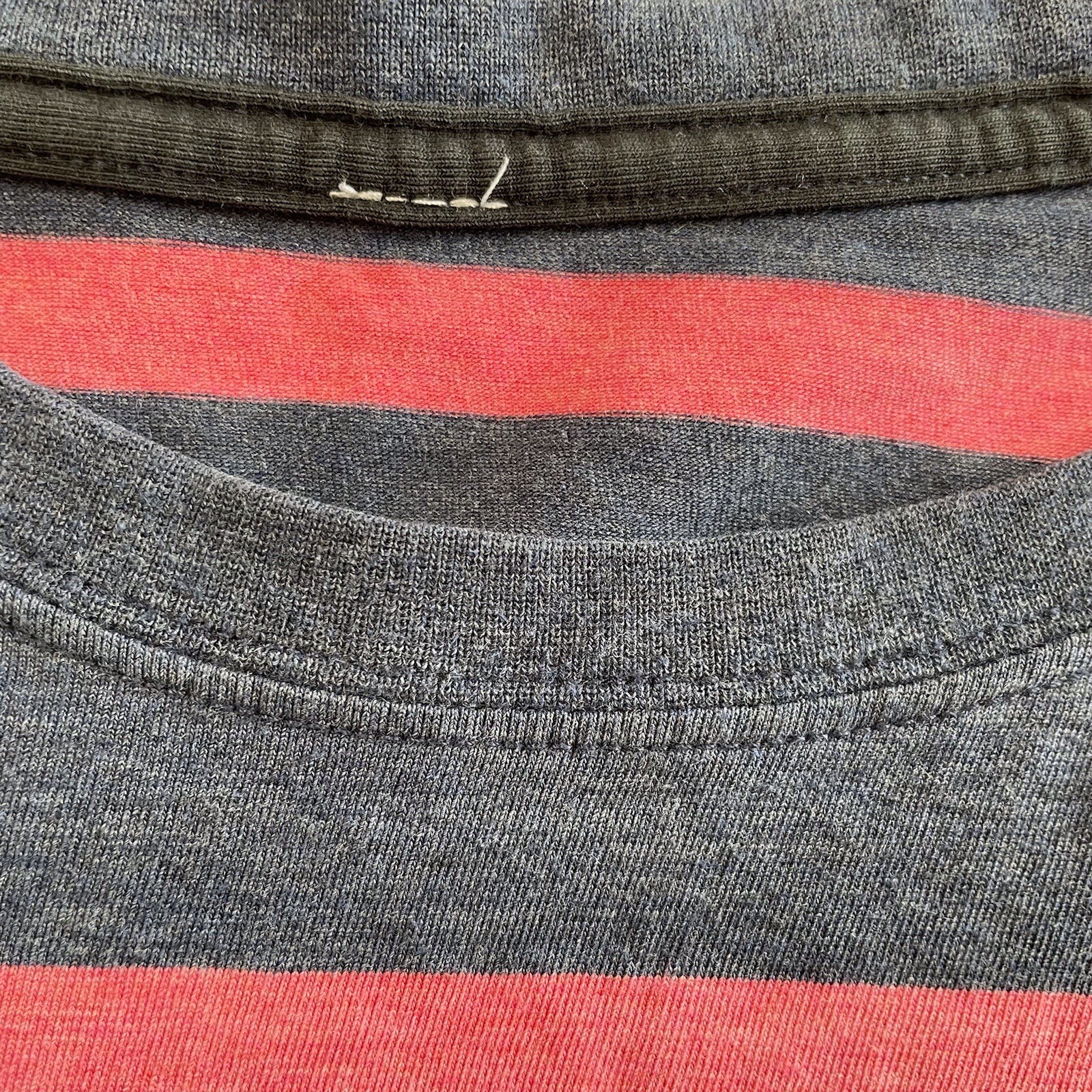 Lululemon 5 Year Basic Tee Shirt Navy Blue & Red Striped Men's Sz XXL gallery