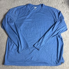 REI COOP Mens Crew Neck Long Sleeve Active Shirt 2XL Blue Discoloration
