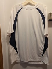 Champion Men’s Large Double Dry White And Black Short Sleeve Odor Resistant…