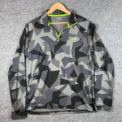 Polo Sport Ralph Lauren Pullover Mens M Gray Camo 1/4 Zip Performance Stretch