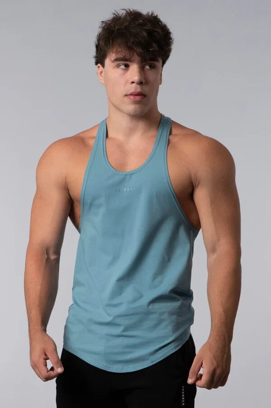 YOUNGLA YLA 334 New Gen. STRINGERS 2.0 Tank Medium Gym Muscle NWT Aqua Fresco gallery