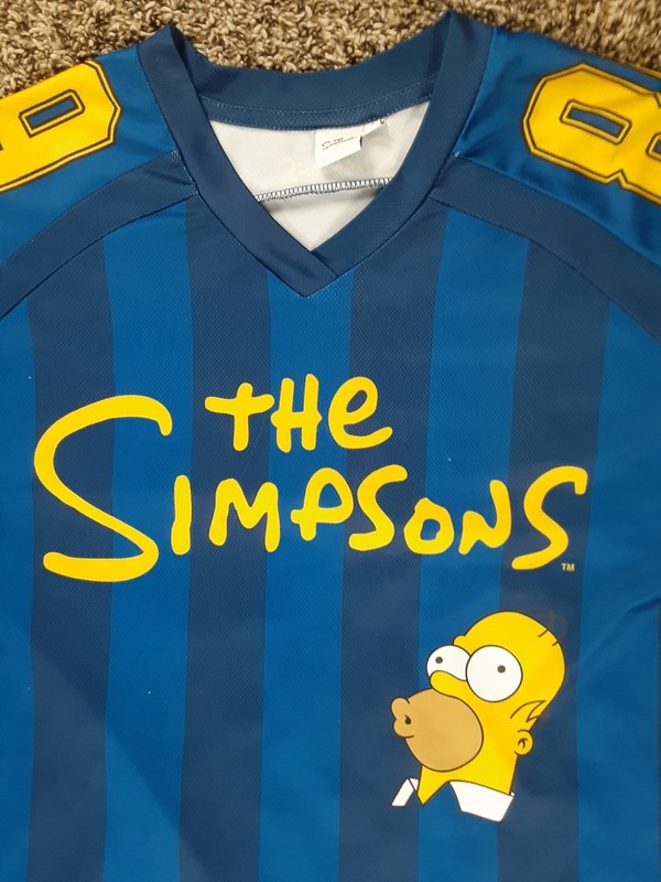 The Simpsons Adult Small Double-Sided Bart Homer Marge AOP Hockey Jersey Striped gallery