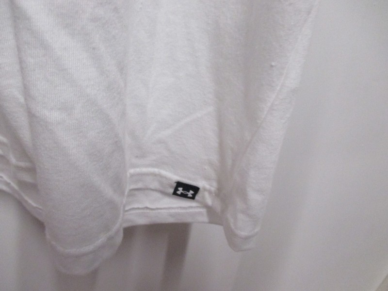 UNDER ARMOUR "THE ROCK" MENS T SHIRT (LRG) NWT WHITE "BLOOD SWEAT RESPECT" LOGO gallery