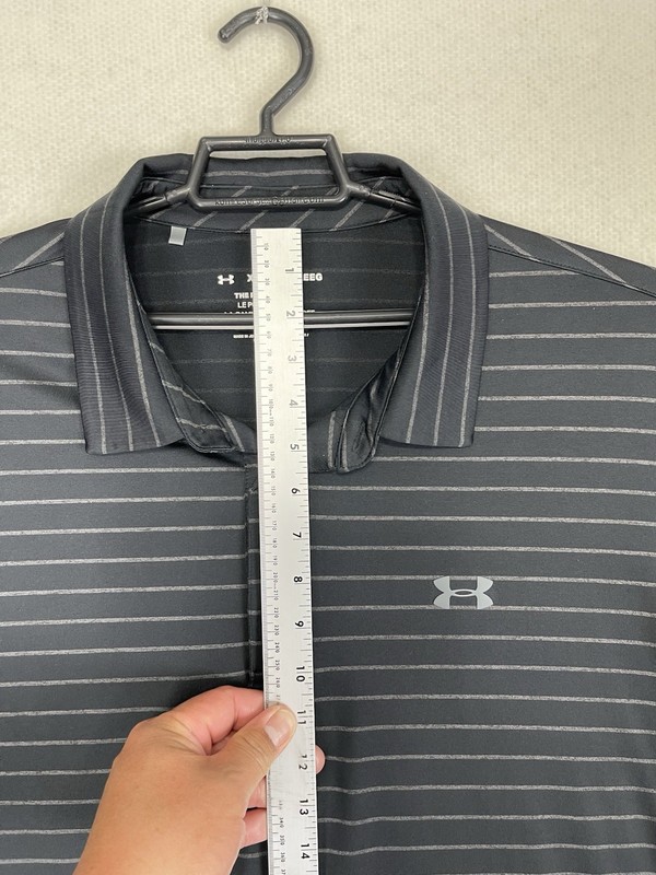 Under Armour UA The Playoff Polo Shirt Gray Striped Mens XXL HeatGear Loose gallery