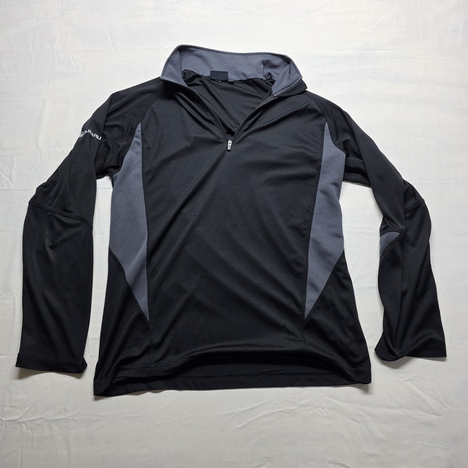 Subaru Black Label 1/4 Zip Athletic Pullover Shirt Black & Gray Men’s Size Large gallery