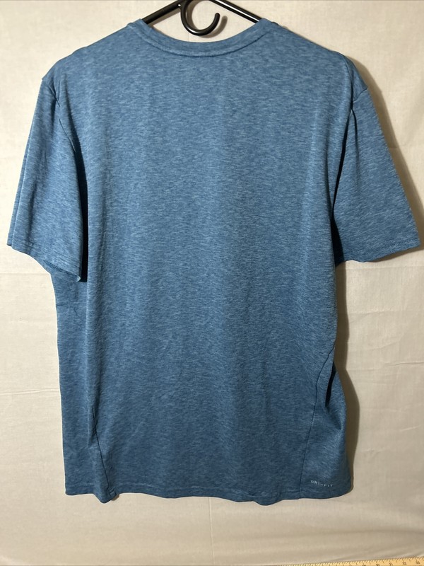 Nike Men’s Short Sleeve Shirt Dry Fit Size Large Logo On Front Blue Athletic L gallery