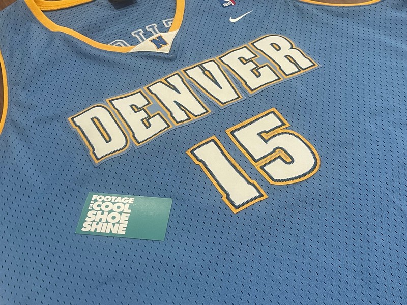 2004 NIKE CARMELO ANTHONY DENVER NUGGETS ROAD JERSEY SKY BLUE WHITE YELLOW XXL+2 gallery