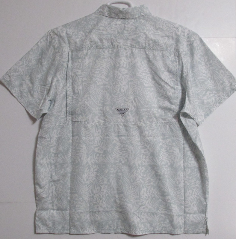 Men's Columbia Super Bluefin Winds Short Sleeve Camp Shirt Size X-LARGE gallery