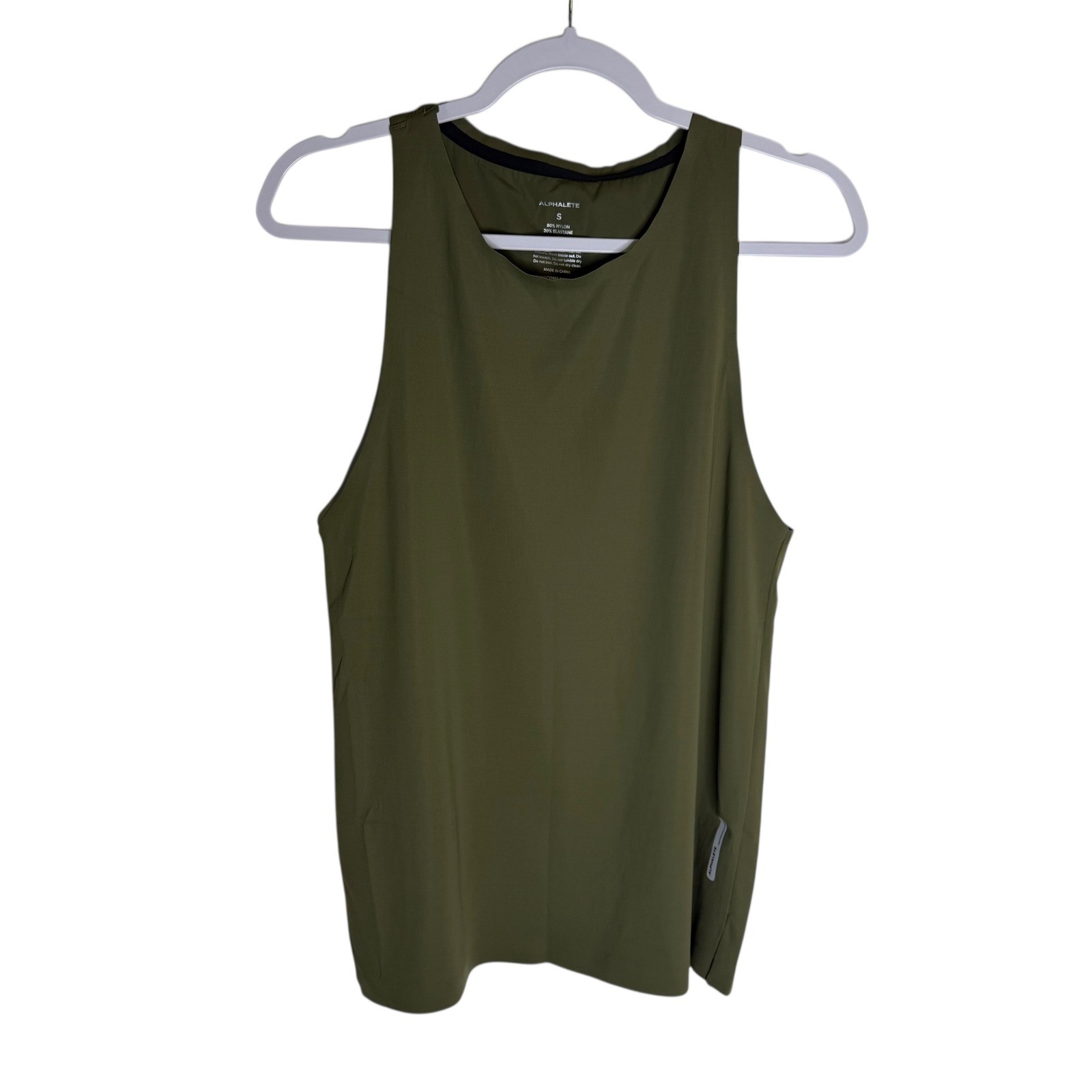 ALPHALETE Mens Olive Green Athletic Performance Tank Top Size S gallery