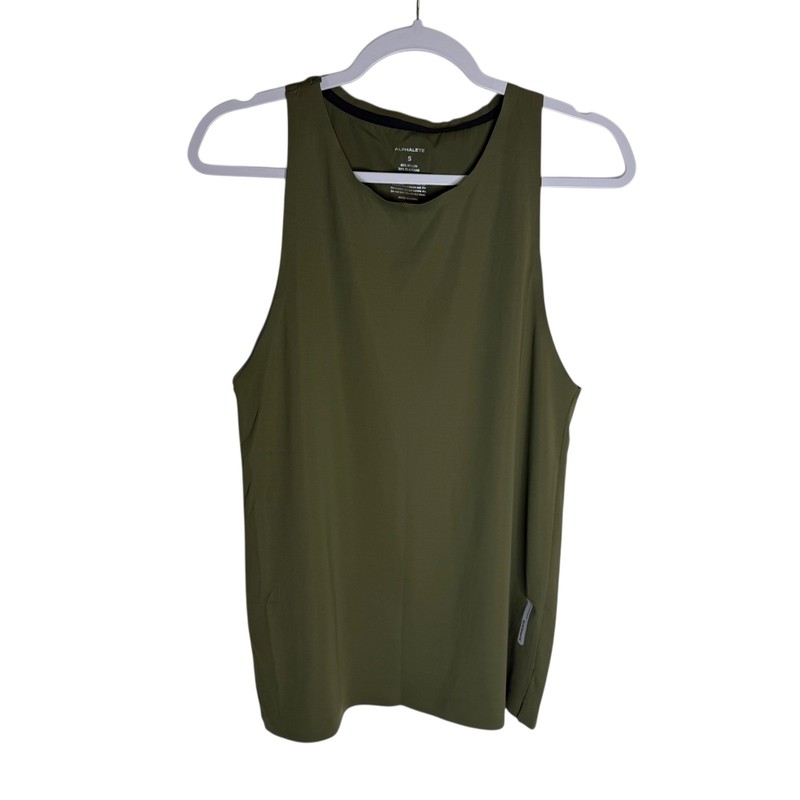 ALPHALETE Mens Olive Green Athletic Performance Tank Top Size S gallery