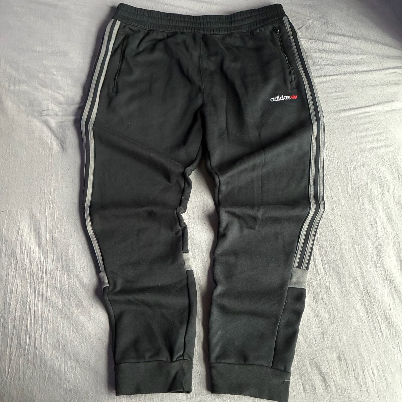 adidas Originals Outline Linear Logo Fleece Sweatpants Black gallery
