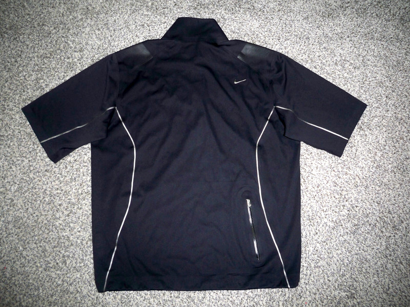 NWOT Men's NIKE GOLF Storm Fit 1/4 Zip Wind Shirt M BLACK w/Trim & ARKANSAS Logo gallery