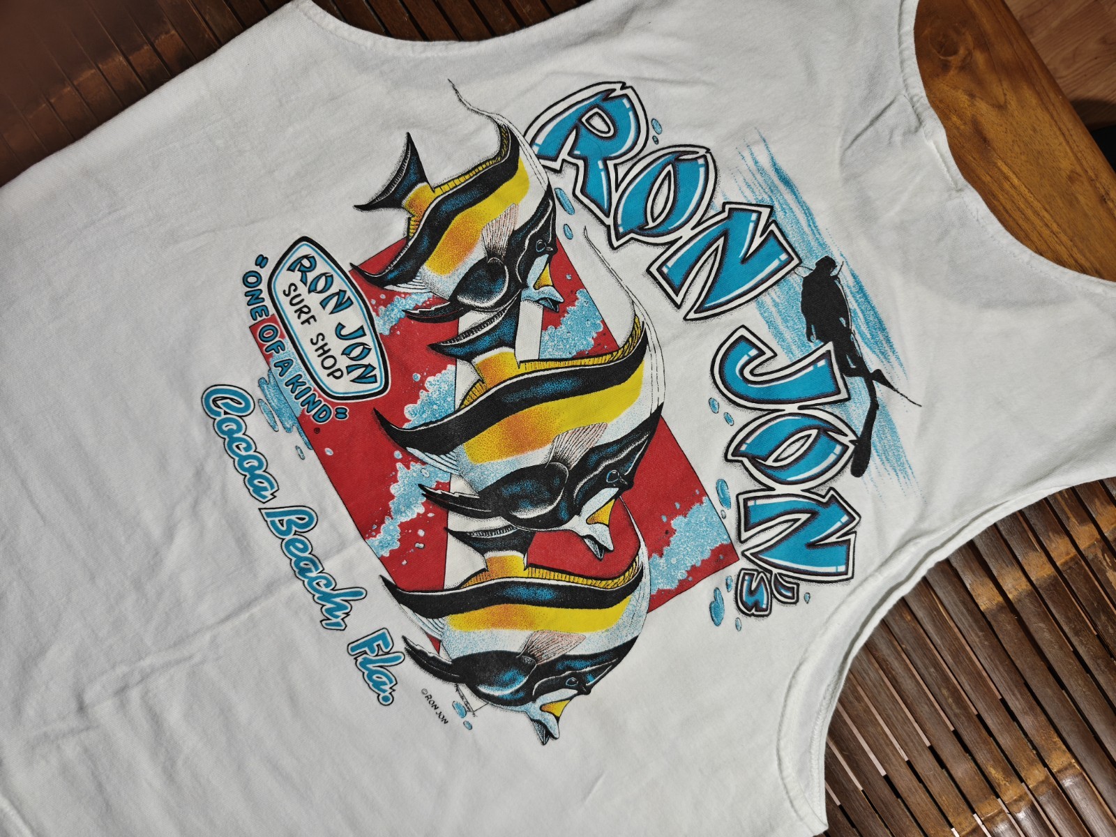 90's Ron John Reef Fish Tank Top Size L Made In USA gallery