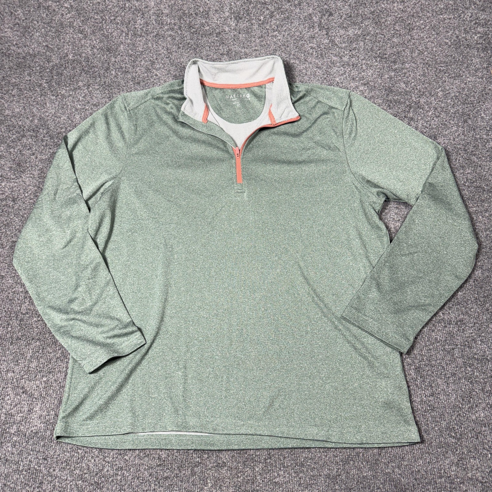MAELREG Performance Pullover Mens XL Green 1/4 Zip Long Sleeve Shirt Top gallery