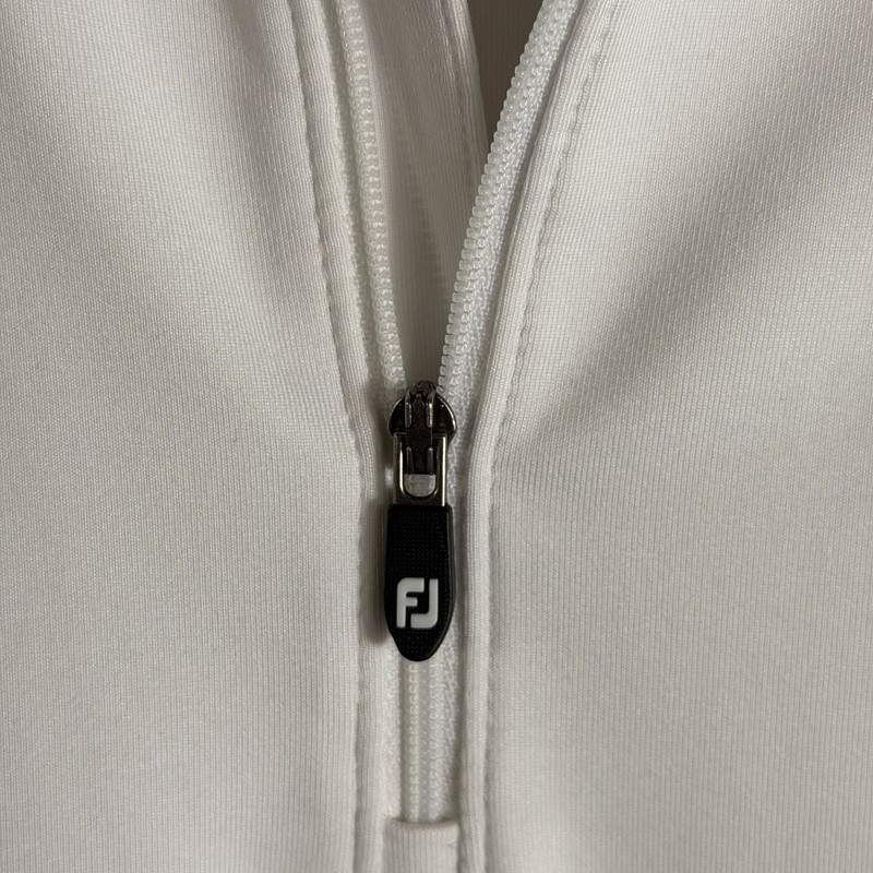 Footjoy FJ Performance Pullover Golf 1/4 Zip Shirt Mens M White Blue Colorblock gallery