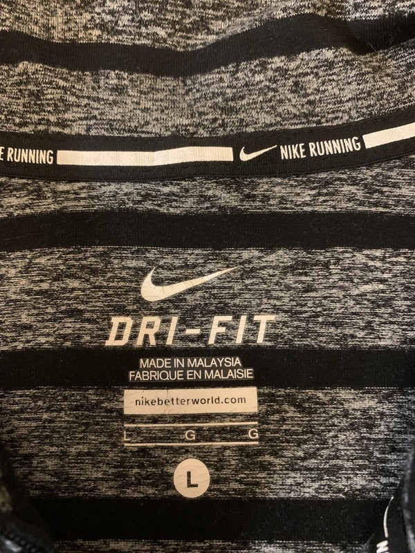 Nike Element Running Pullover 1/2 Zip Shirt Mens L Striped DriFit Mock Thumbhole gallery