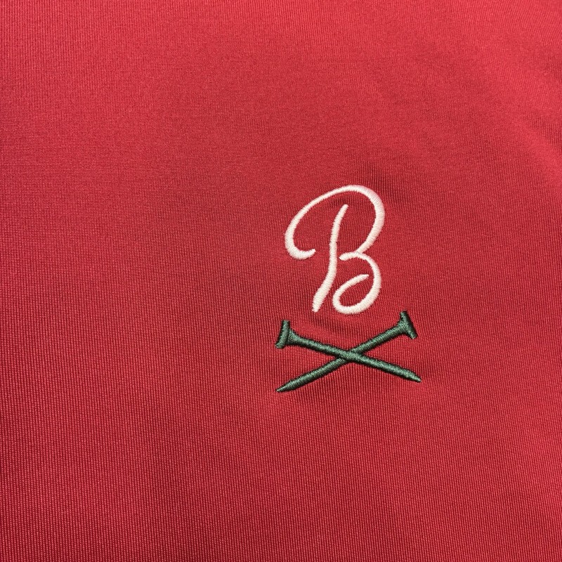 Barstool Sports 1/4 Zip Pullover Mens Medium Red Green Holiday Performance Golf gallery