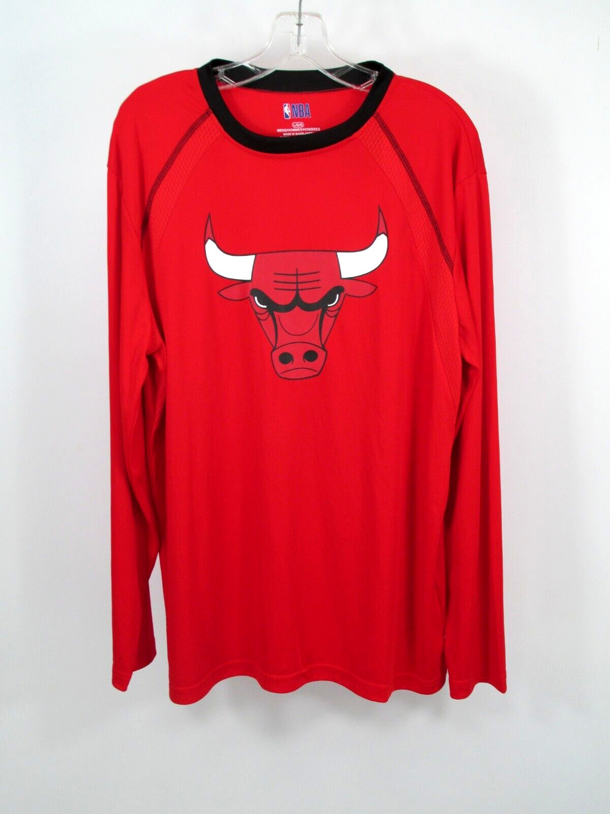 NWT NBA CHICAGO BULLS Pullover Athletic Shirt Men Large Red Long Sleeve Big Logo gallery