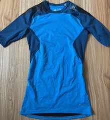 adidas Techfit Compression Climacool Men’s Short Sleeve T-Shirt Blue Black S