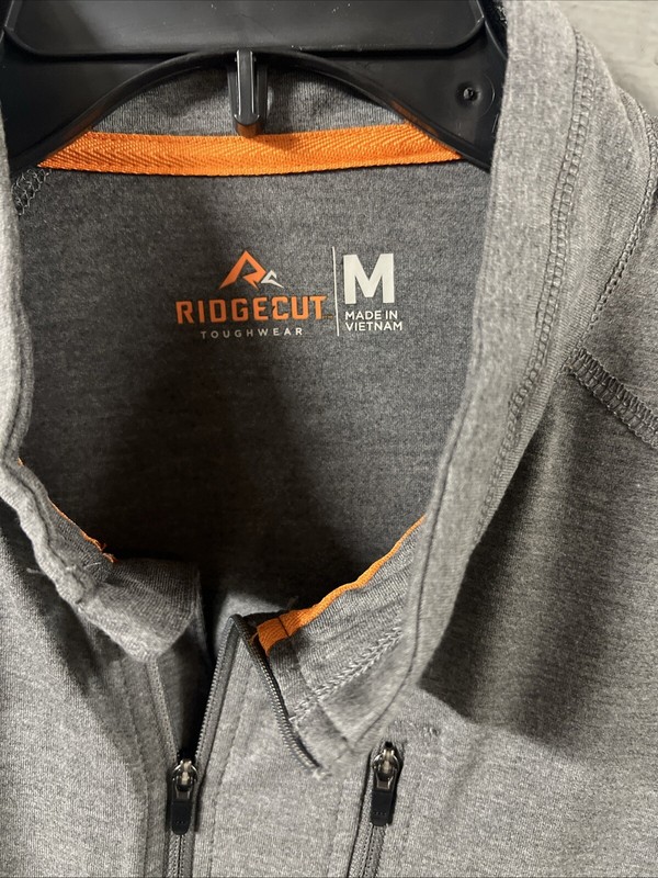 Ridgecut Men’s Active Tee/Quarter Zip Charcoal Grey Medium Light Weight Pocket gallery