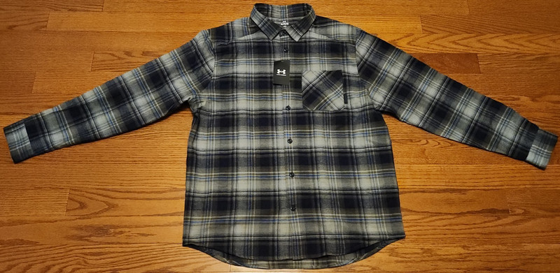 Under Armour Expanse Flannel Shirt 1386999-410 Navy Tech Blue New Men's Size XL gallery