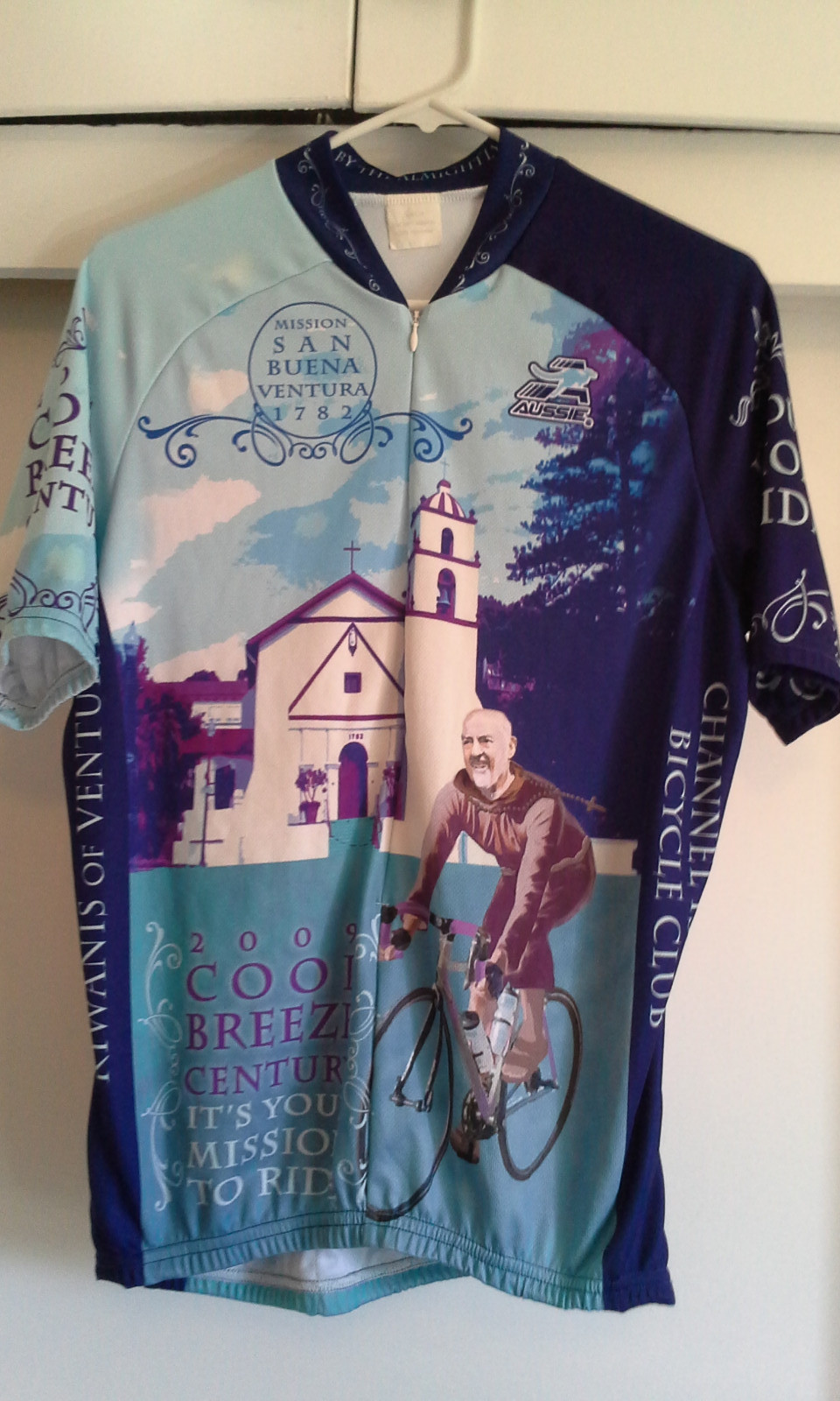 AUSSIE Club Cut Cycling Jersey 2009 Mission San Buena Ventura Large FREE SHIP gallery