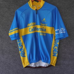 Hincapie Men 2XL Club Cycling Jersey Amgen Tour Of California 2010 Blue Polyeste