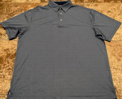 ROUNDTREE YORKE TRAVELSMART GOLF PERFORMANCE POLO SHIRT ( MENS XLT ) BLUE CHECK