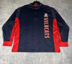Colosseum U of A Wildcats Long Sleeve Quarter Zip Pull Over Men’s XXL Blue / Red