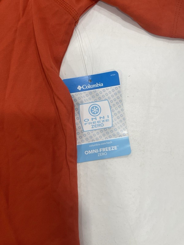 Columbia Shirt Mens Medium Orange Yellow PFG Omni Freeze Fishing Hiking Outdoors gallery