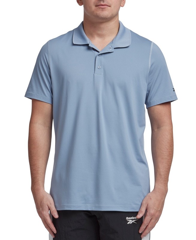 REEBOK Performance Training Polo Golf Shirt sz M Medium Vintage Blue gallery