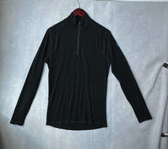 Smartwool Merino 250 Pullover Mens M Black 1/4 Zip Base Layer Wool Hiking