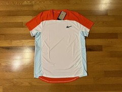 New L Nike Court Dri-FIT ADV Slam Tennis Shirt Alcaraz US Open 22 DN1820-100 Men