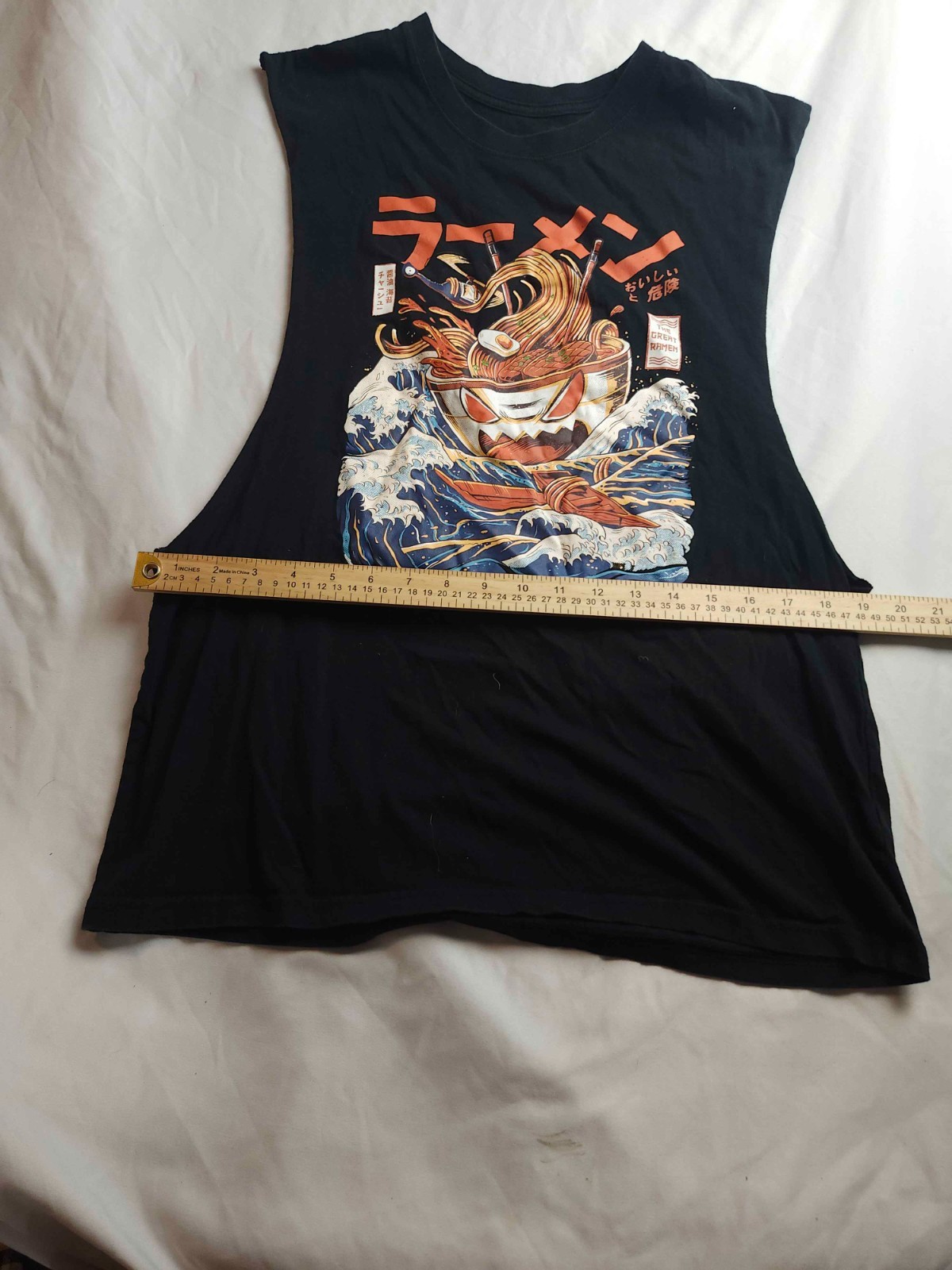 Great Ramen Attack Muscle Tank Top Mens M Black Graphic Black Matter Festival gallery